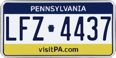 PA license plate LFZ4437