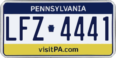 PA license plate LFZ4441