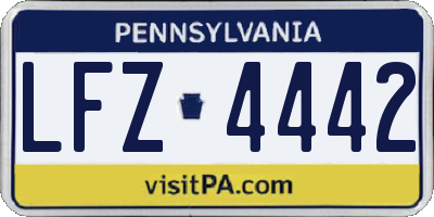 PA license plate LFZ4442