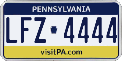 PA license plate LFZ4444