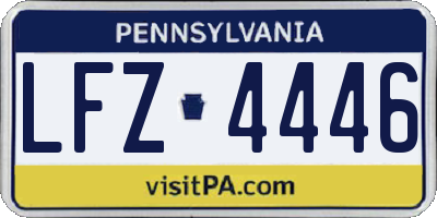 PA license plate LFZ4446
