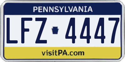 PA license plate LFZ4447