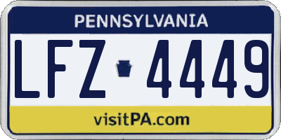 PA license plate LFZ4449