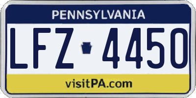 PA license plate LFZ4450
