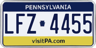 PA license plate LFZ4455