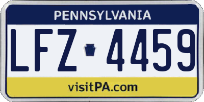 PA license plate LFZ4459
