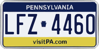 PA license plate LFZ4460