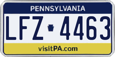 PA license plate LFZ4463