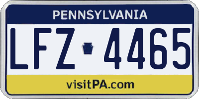 PA license plate LFZ4465