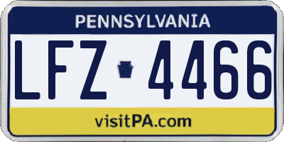 PA license plate LFZ4466