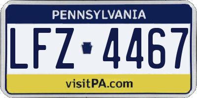 PA license plate LFZ4467