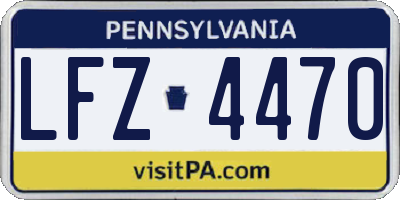 PA license plate LFZ4470