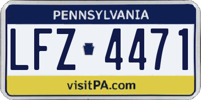PA license plate LFZ4471