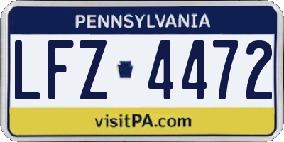 PA license plate LFZ4472