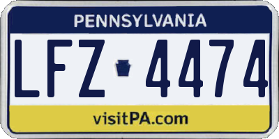 PA license plate LFZ4474