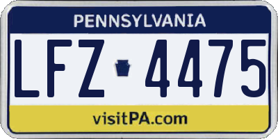 PA license plate LFZ4475