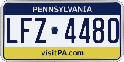 PA license plate LFZ4480