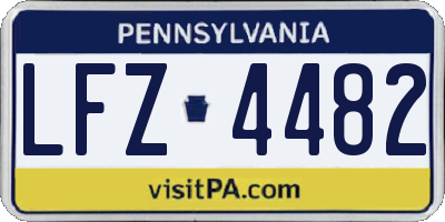 PA license plate LFZ4482