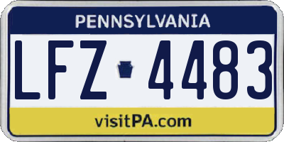 PA license plate LFZ4483