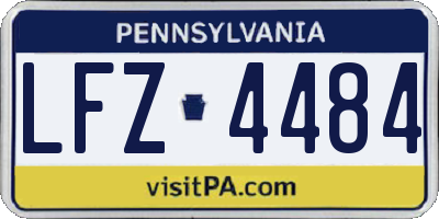 PA license plate LFZ4484