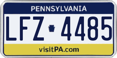 PA license plate LFZ4485