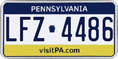 PA license plate LFZ4486