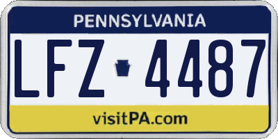 PA license plate LFZ4487