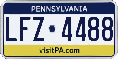 PA license plate LFZ4488