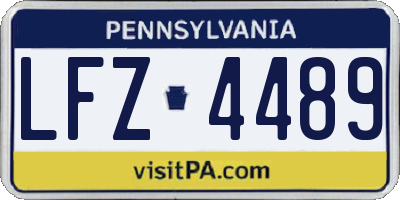 PA license plate LFZ4489