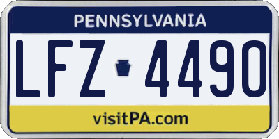 PA license plate LFZ4490