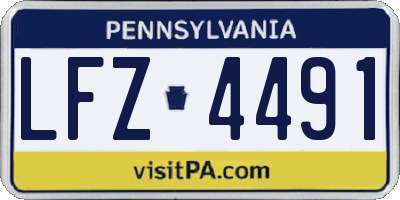 PA license plate LFZ4491
