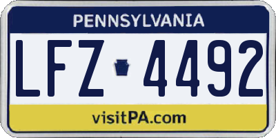 PA license plate LFZ4492
