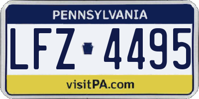 PA license plate LFZ4495
