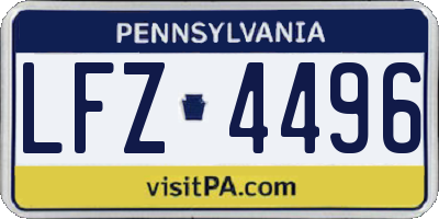 PA license plate LFZ4496