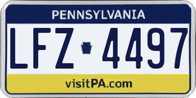 PA license plate LFZ4497