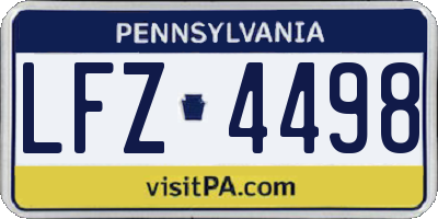 PA license plate LFZ4498
