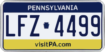 PA license plate LFZ4499