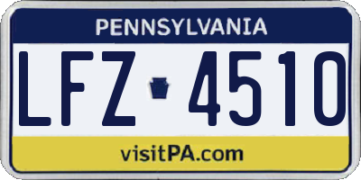 PA license plate LFZ4510