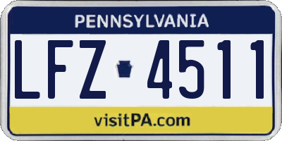 PA license plate LFZ4511