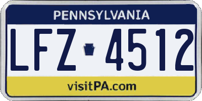 PA license plate LFZ4512
