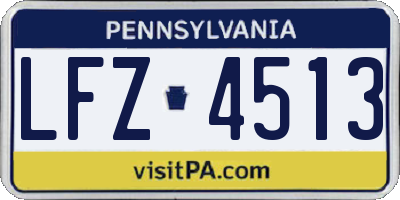 PA license plate LFZ4513