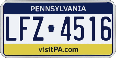 PA license plate LFZ4516