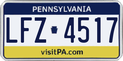 PA license plate LFZ4517