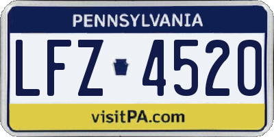 PA license plate LFZ4520