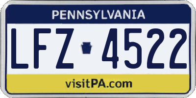PA license plate LFZ4522