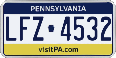 PA license plate LFZ4532