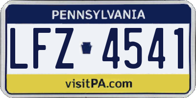 PA license plate LFZ4541