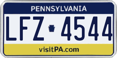 PA license plate LFZ4544