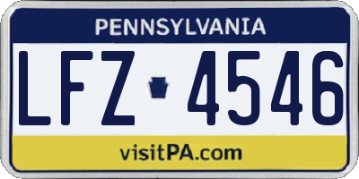 PA license plate LFZ4546