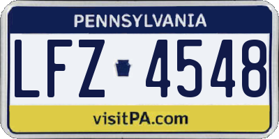 PA license plate LFZ4548